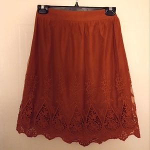 Rust Colour A-line skirt from Forever 21, size XS